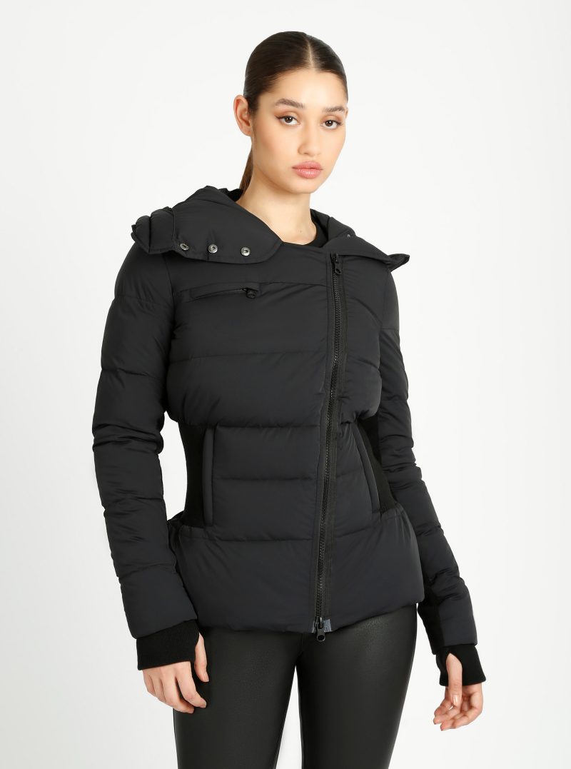 Asymmetrical Mid Puffer Parka - Blanc Noir Online Store