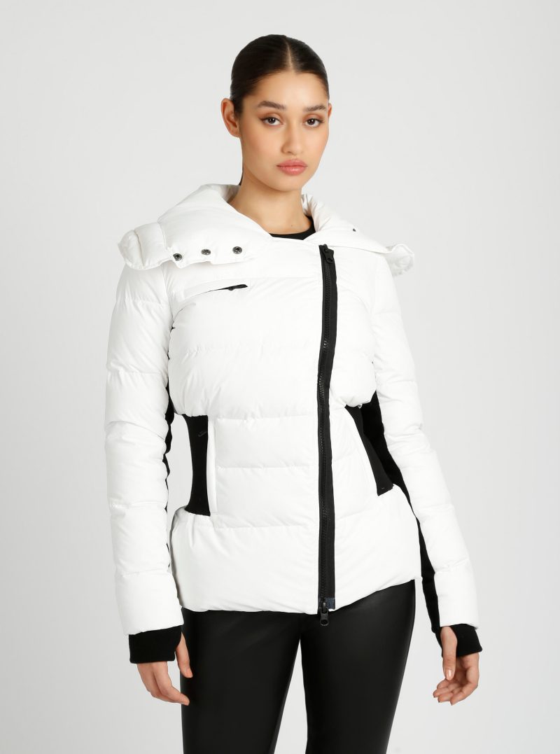 Asymmetrical Mid Puffer Parka - Blanc Noir Online Store