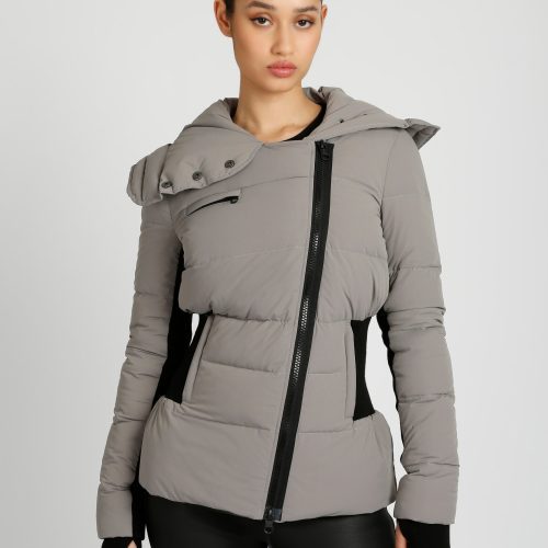 Asymmetrical Mid Puffer Parka - Blanc Noir Online Store