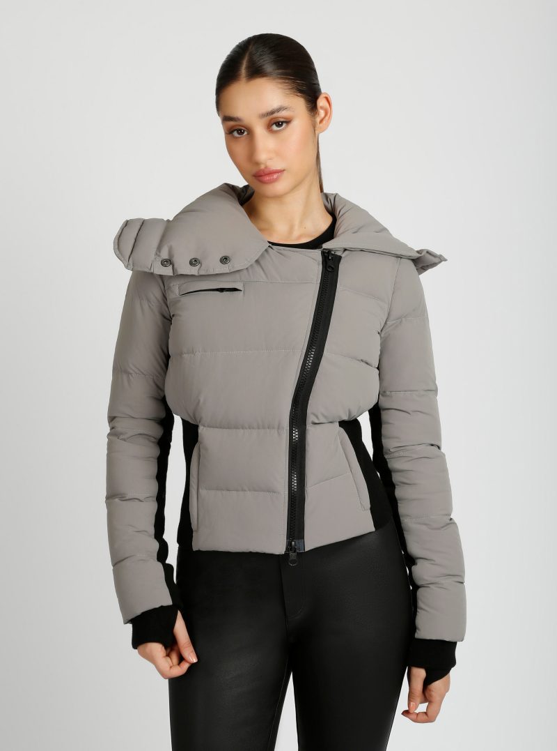 Asymmetrical Puffer Jacket - Blanc Noir Online Store