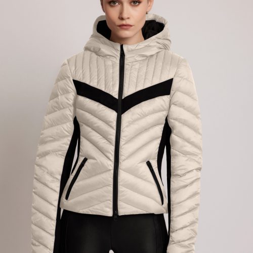 Chevron Stripe Down Filled Puffer Jacket - Blanc Noir Online Store