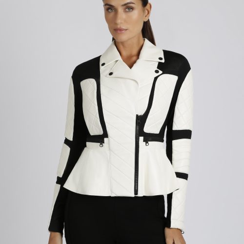 BLJ49400 MotoMeshPeplumJacket reshoot Black White182 4796