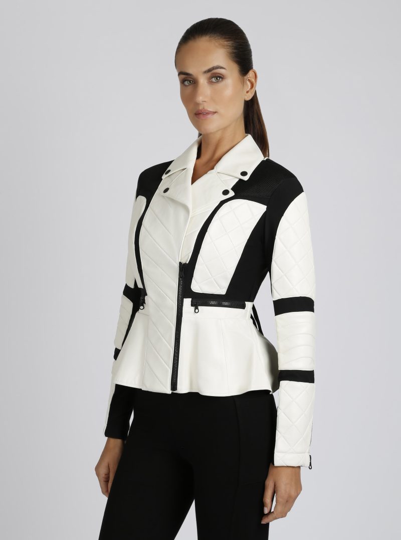 BLJ49400 MotoMeshPeplumJacket reshoot Black White182 4799