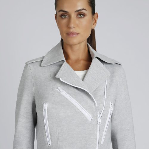 BLJ57300 CleoPonteCroppedMotoJacket LtHeatherGrey OpticWhite289 1784