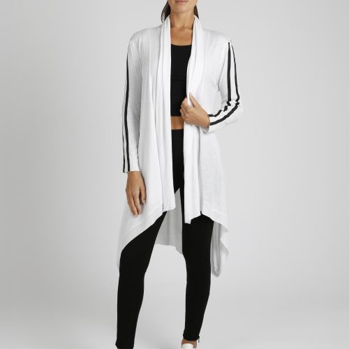 BLJ60900 SportyDrapeFrontCardigan White100 4766