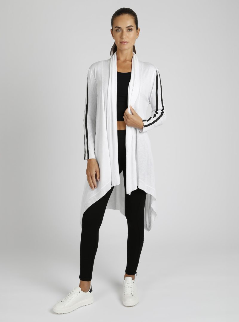 BLJ60900 SportyDrapeFrontCardigan White100 4766