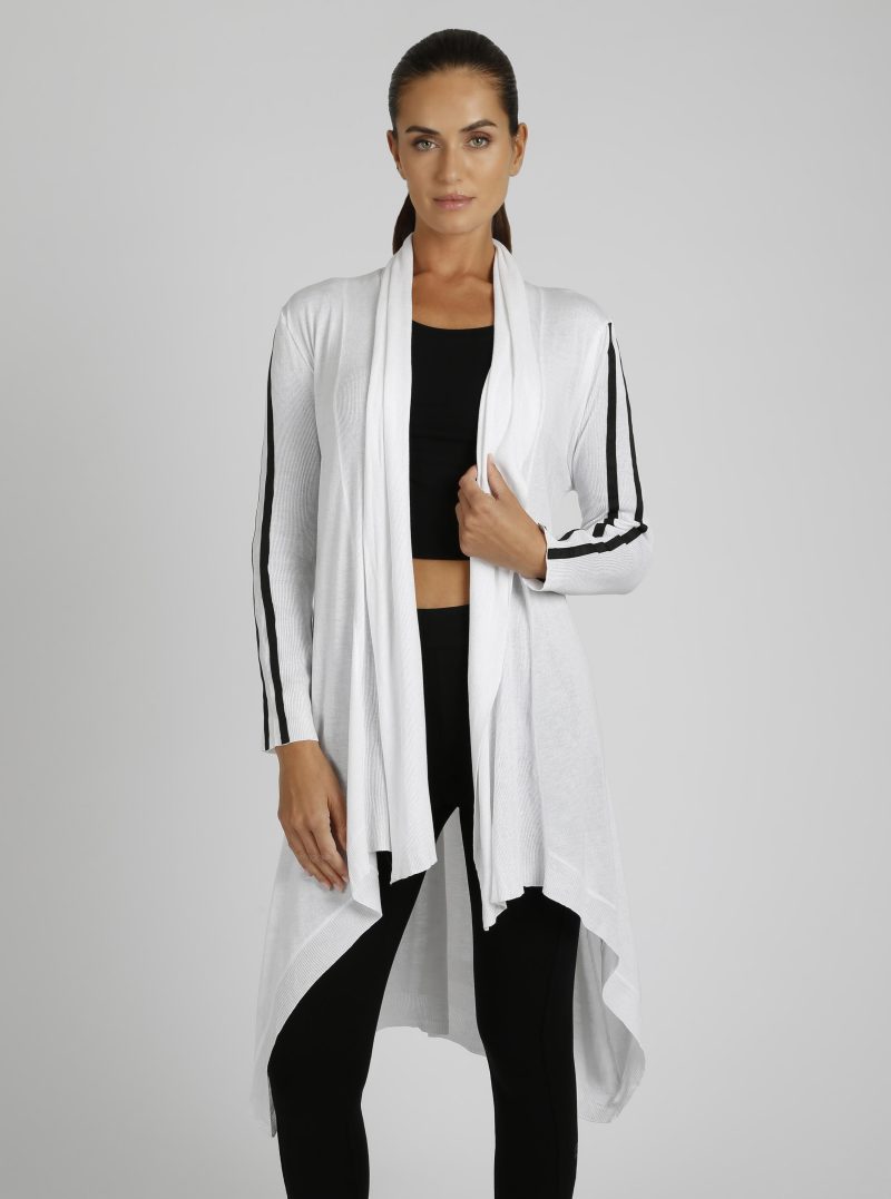 BLJ60900 SportyDrapeFrontCardigan White100 4783