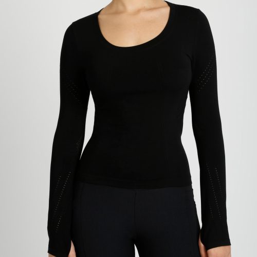 Seamless Scoop Neck Top - Blanc Noir Online Store