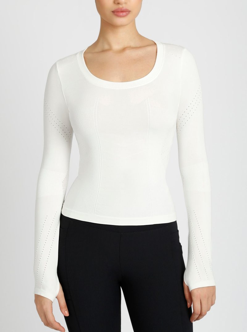 Seamless Scoop Neck Top - Blanc Noir Online Store