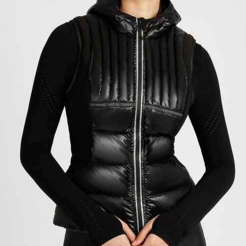 Reflective Inset Down Filled Feather Weight Vest - Black - Blanc Noir Online Store