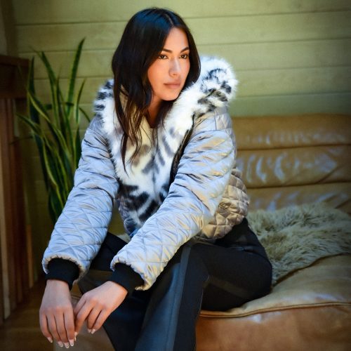 Galena Reversible Faux Fur Hoodie - Blanc Noir Online Store