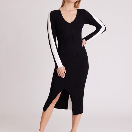 Blair V Neck Sweater Dress - Blanc Noir Online Store