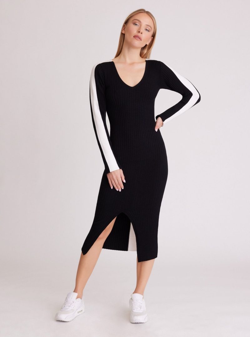 Blair V Neck Sweater Dress - Blanc Noir Online Store