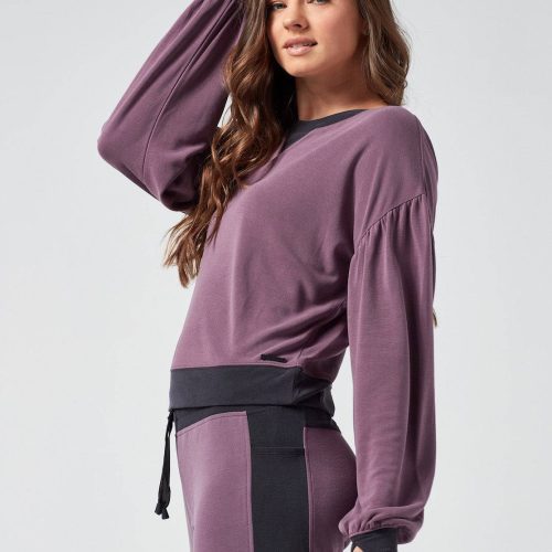 blt28100 535 1xs amour crop sweatshirt jackets xs dark lavender 30783141445705