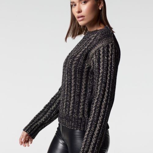 blt41400 001 1xs lurex cable knit sweater knits xs black gold 29928233107529