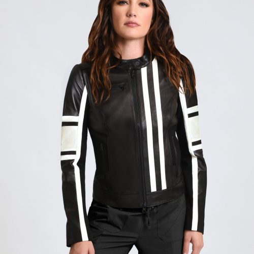 claudine leather racer jacket 630406