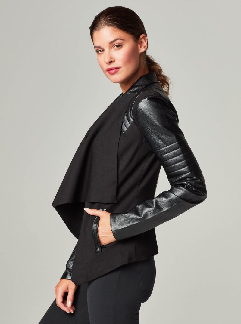 drape front jacket black 174397