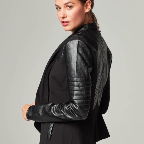 drape front jacket black 255753