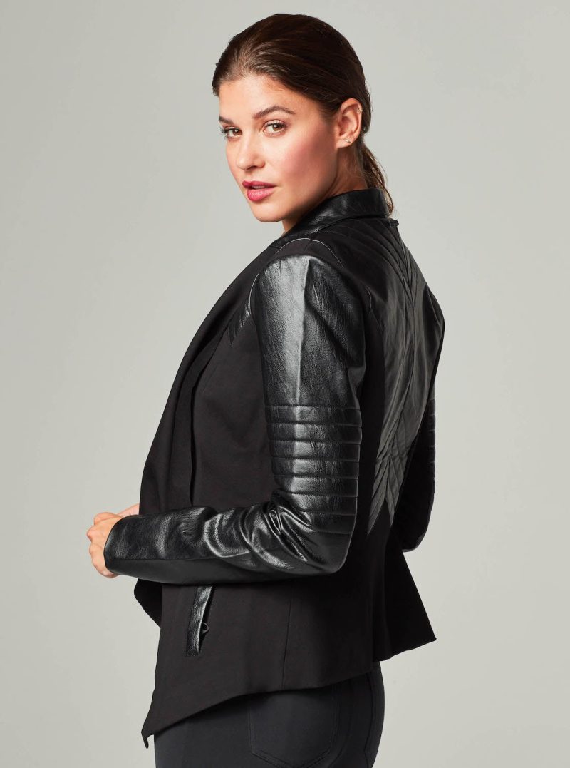 drape front jacket black 255753