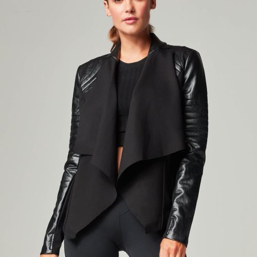 Drape Front Jacket - Black - Blanc Noir Online Store