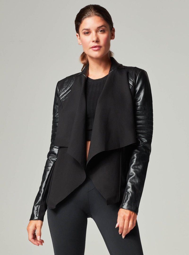 Drape Front Jacket - Black - Blanc Noir Online Store