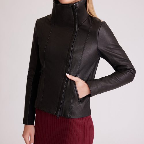 funnel neck moto jacket 795617