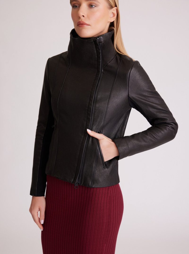 funnel neck moto jacket 795617