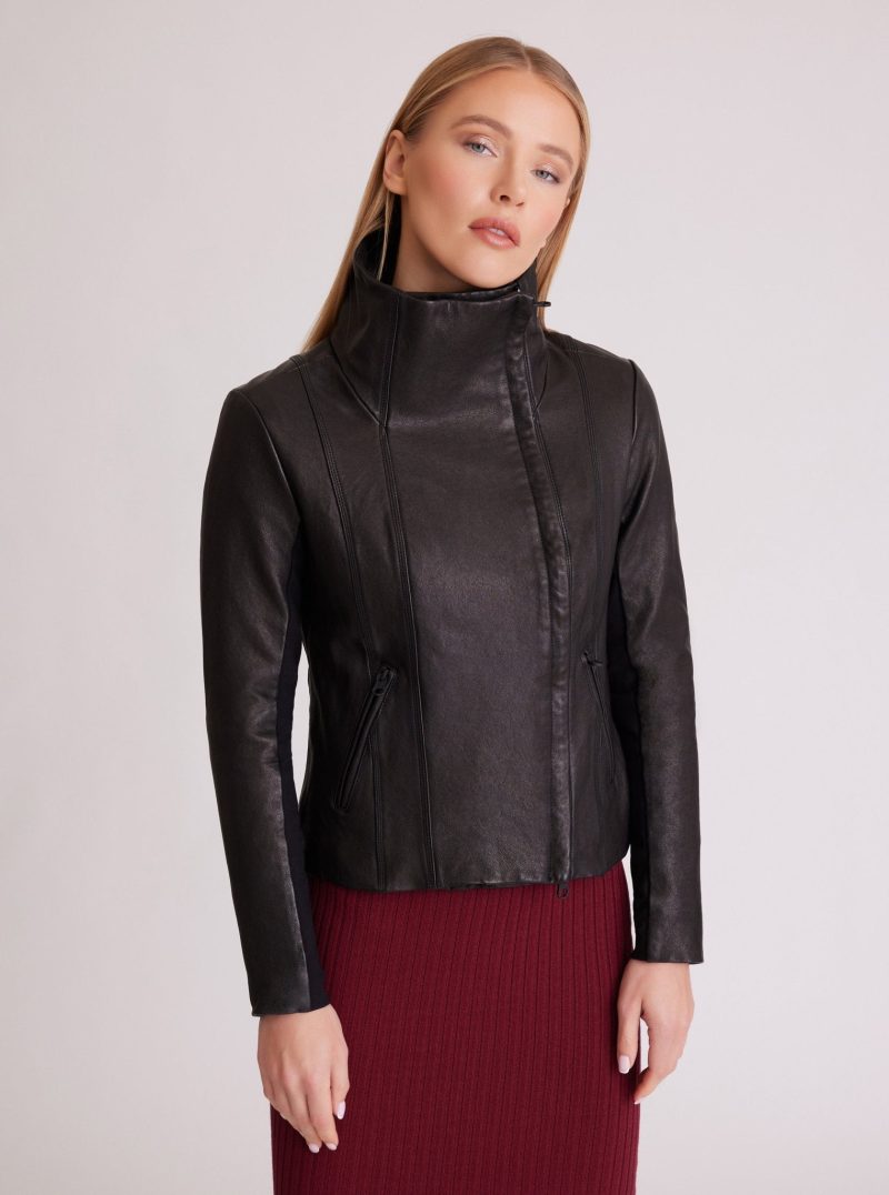 funnel neck moto jacket 963332