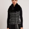 Irina Boucle Long Vest - Blanc Noir Online Store