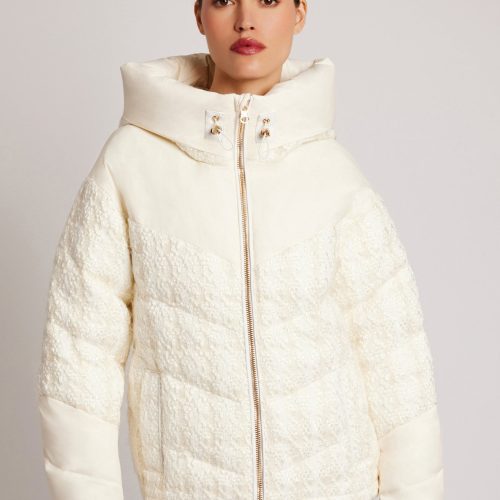 irina boucle puffer gold trims down filled 107086