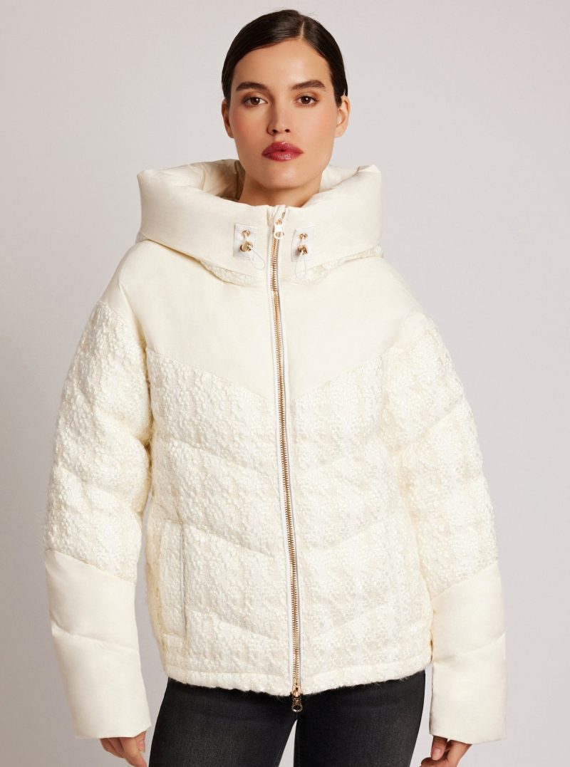 irina boucle puffer gold trims down filled 107086