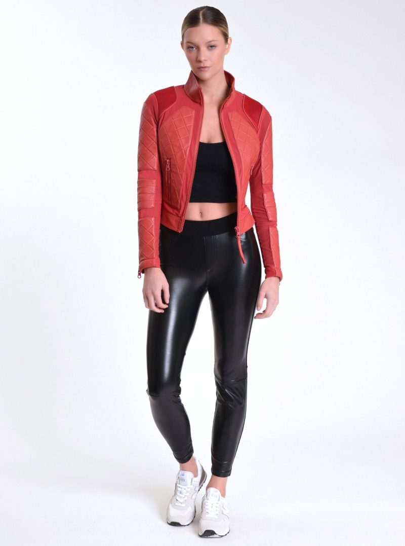 leather moto mesh jacket 201676