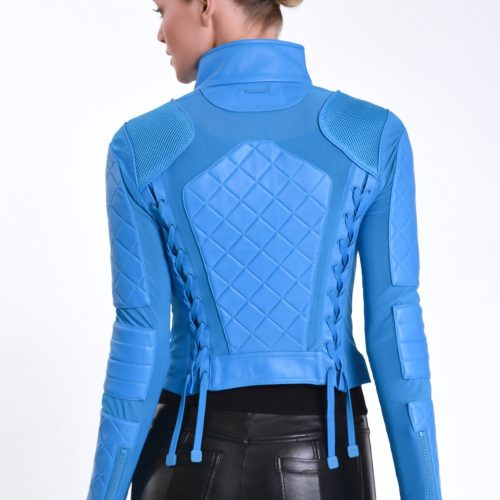 leather moto mesh jacket 683317