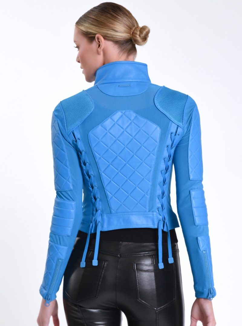 leather moto mesh jacket 683317