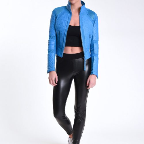 leather moto mesh jacket 784811