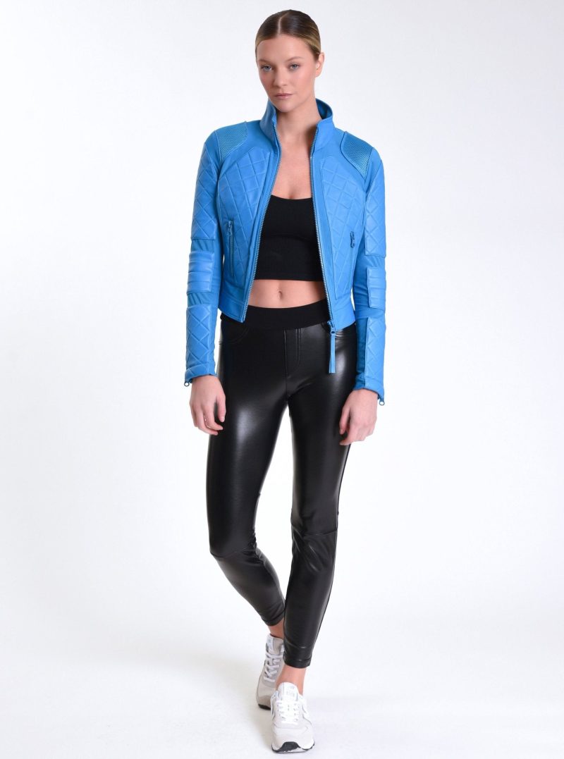 leather moto mesh jacket 784811