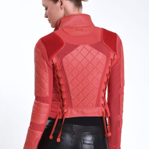 leather moto mesh jacket 821011