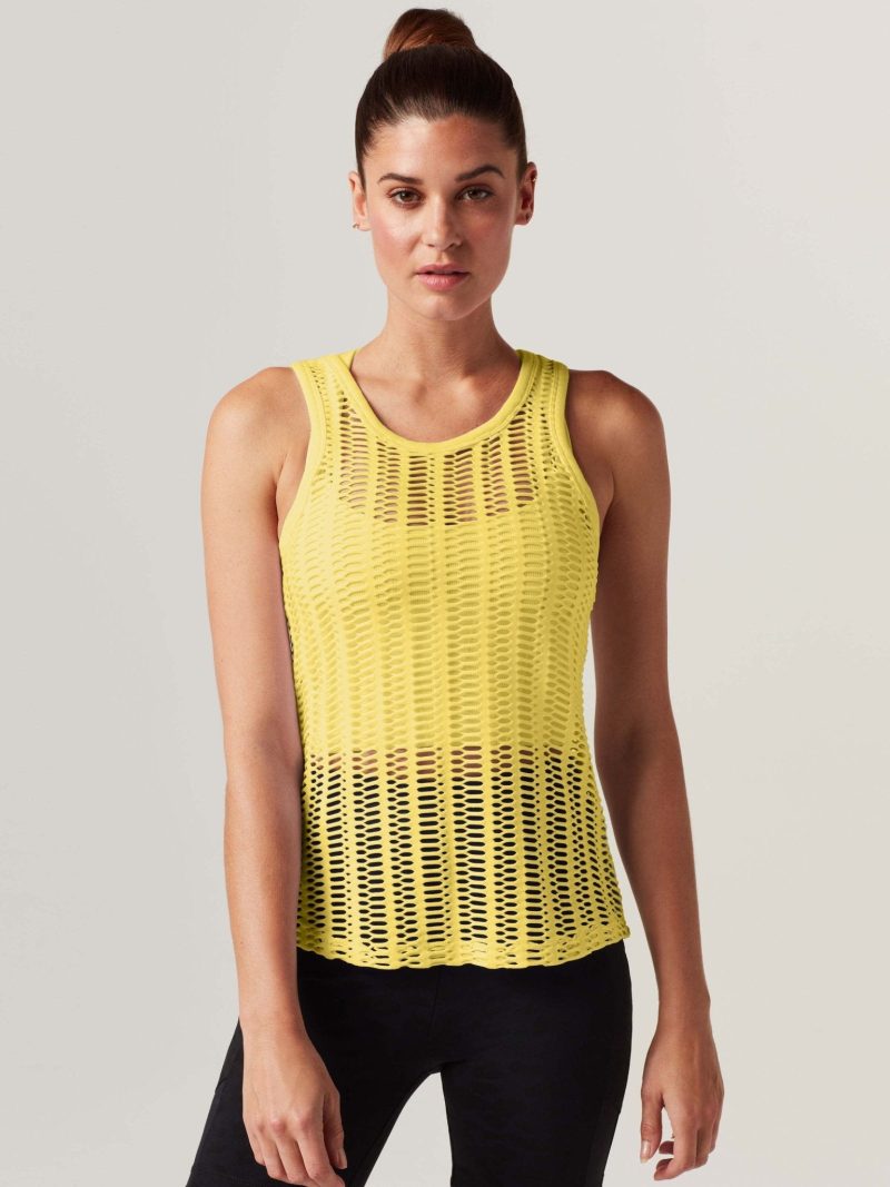 LINEAR MESH TANK TOP - Blanc Noir Online Store