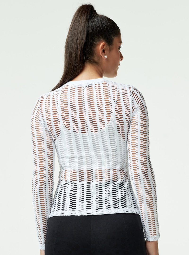 linear mesh top long sleeve 122741