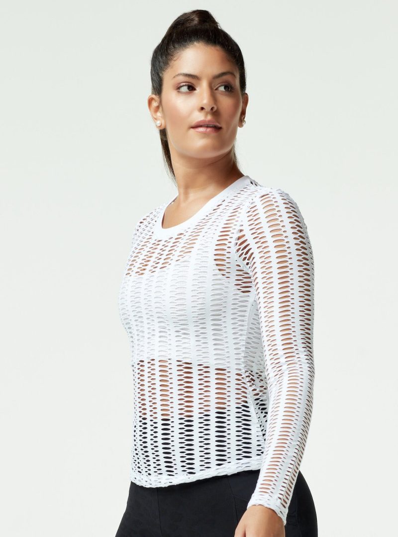 linear mesh top long sleeve 145540