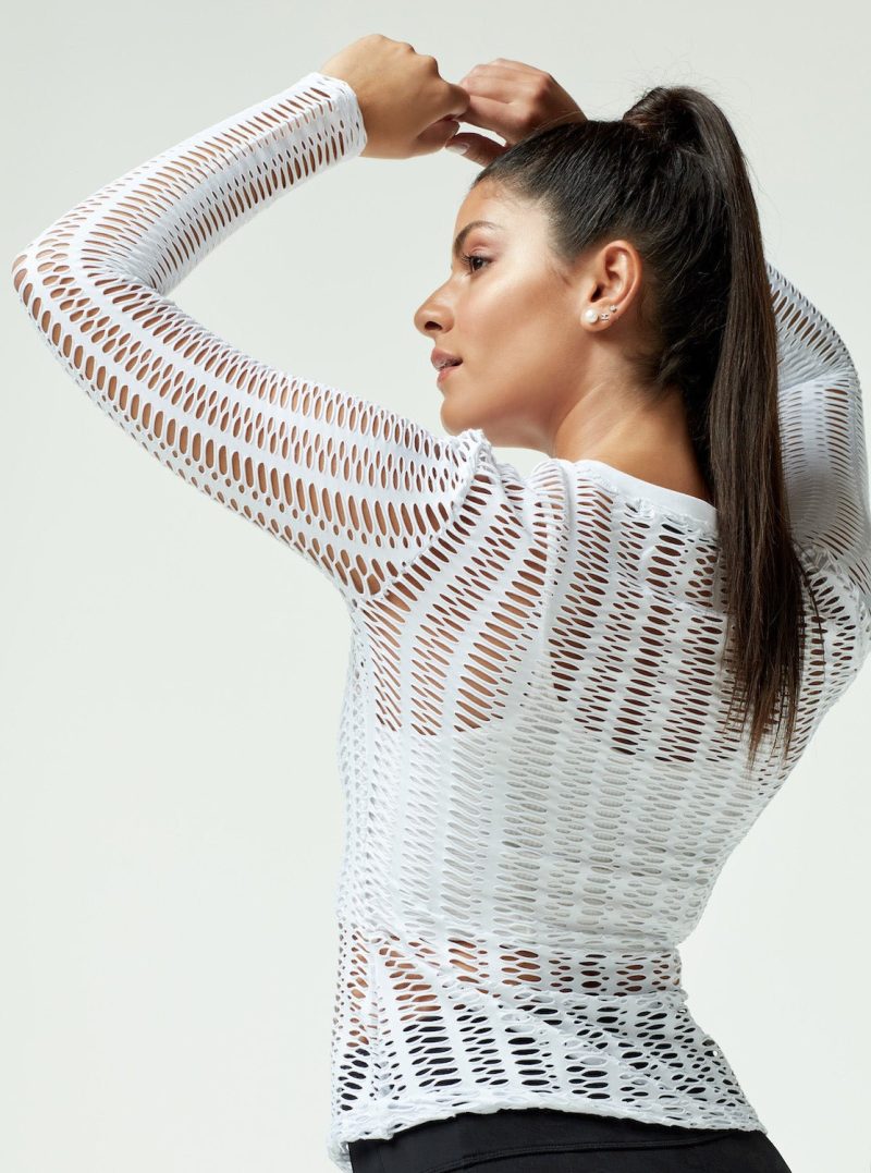 linear mesh top long sleeve 362007