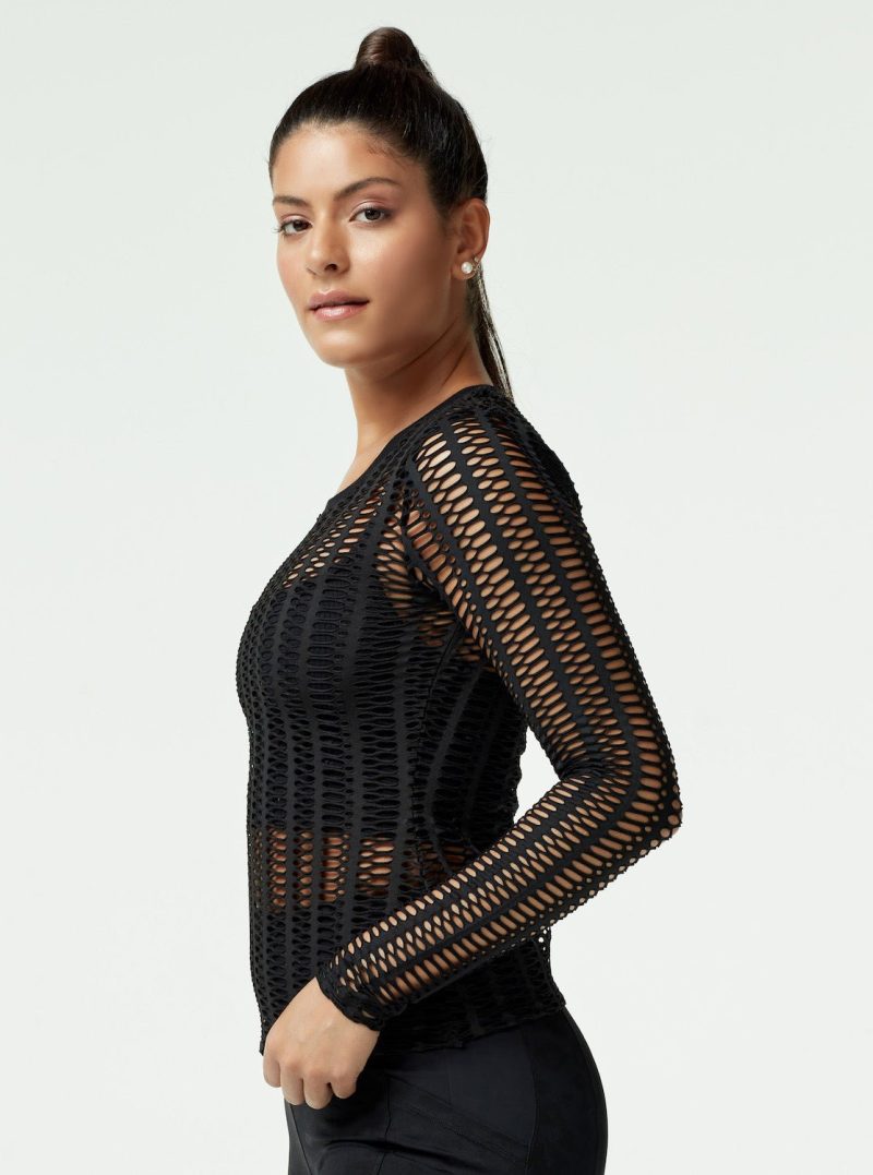 linear mesh top long sleeve 633379