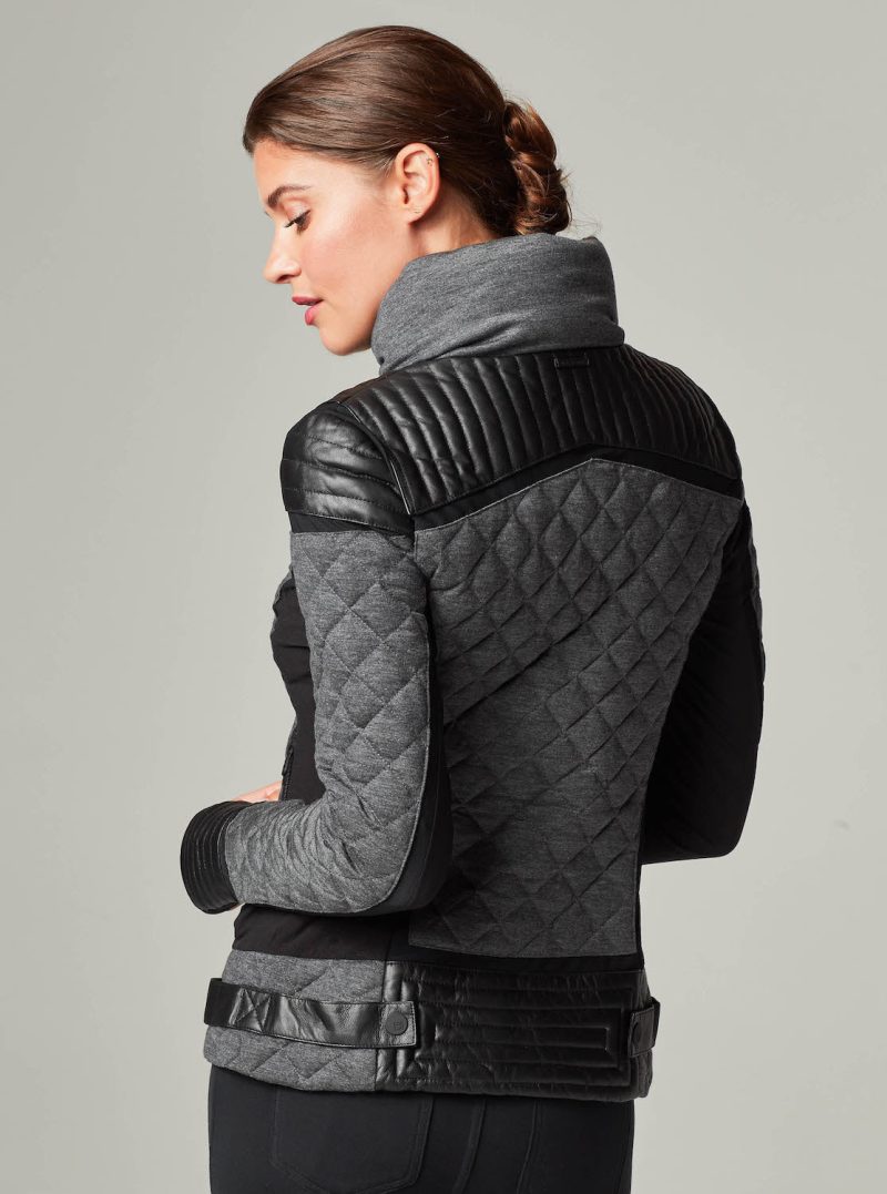 mesh inset moto puffer down filled 232374