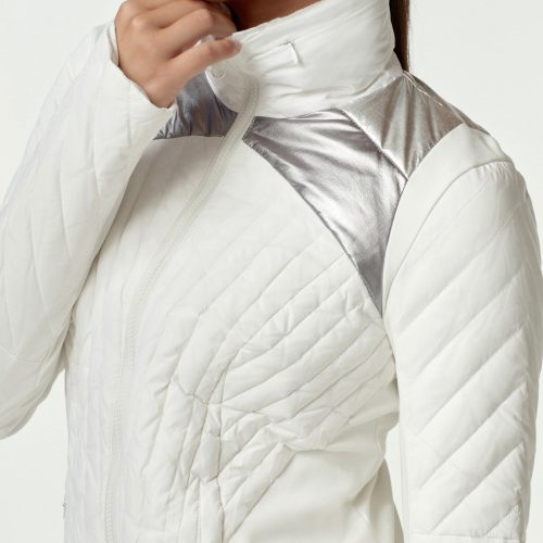 metallic motion panel zip puffer down filled final sale 950629