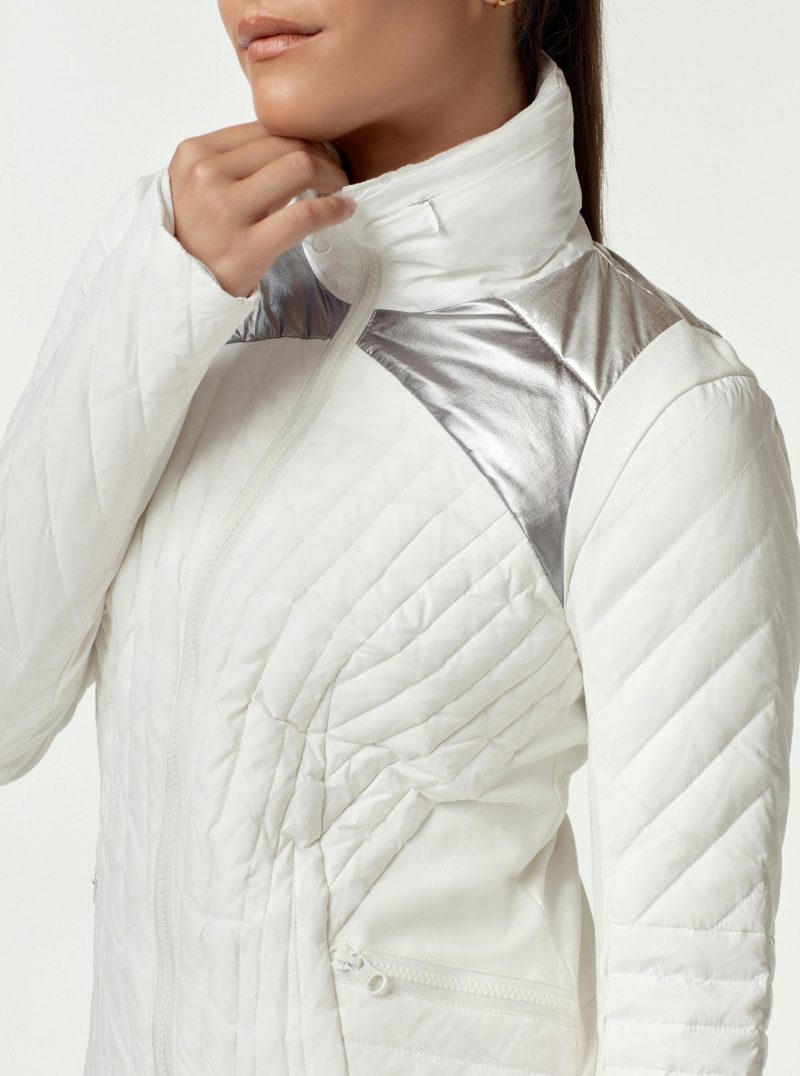 metallic motion panel zip puffer down filled final sale 950629