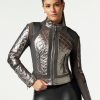 METALLIC MOTO MESH JACKET - Blanc Noir Online Store