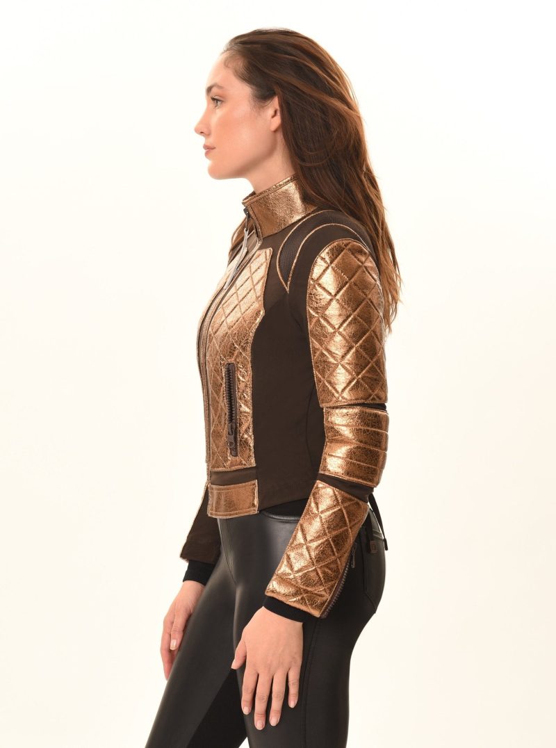 metallic moto mesh jacket 826474