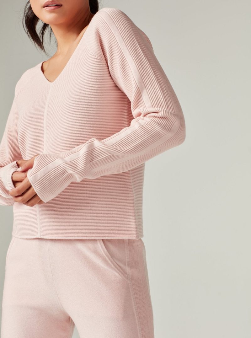 portola v neck sweater peach whip 626766