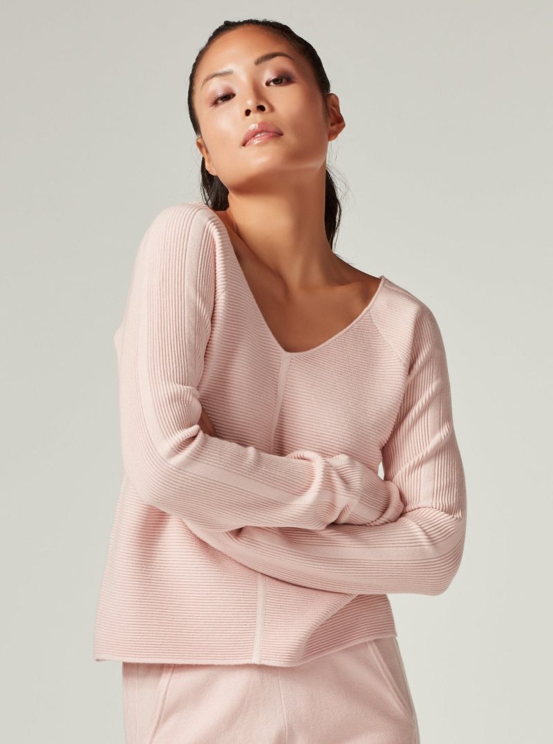 portola v neck sweater peach whip 688720