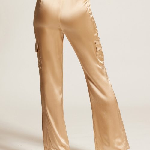 silk wide leg pant gold trims 170107